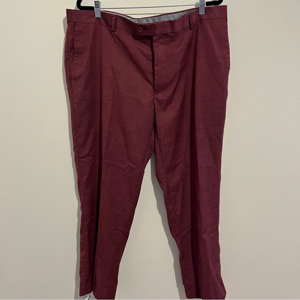 Lineage mens suit pants rust color hand tailored 42W 35 i